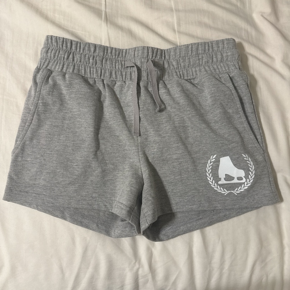Figure Skating Girls Gray Sweat Shorts